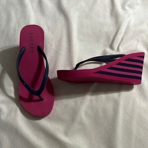Ralph Lauren Wedge Heeled Sandals Size 8